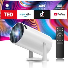 Mini Projector with WiFi and Bluetooth 4K 1080P, 220 Deg Rotatable, 130" Screen