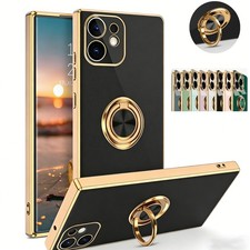 Magnetic Ring Stand Plating Case Cover For iPhone 17 Pro Max 16E 15 14 13 12 11