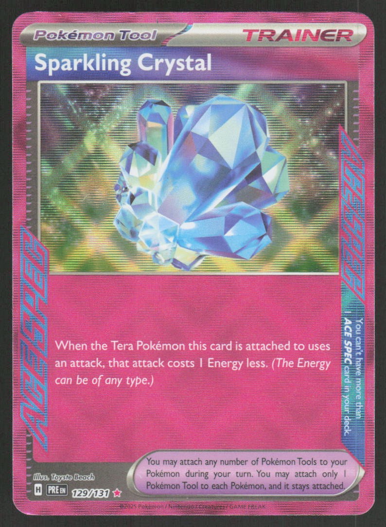 Pokemon Sparkling Crystal ACE SPEC Rare 129/131 SV: Prismatic Evolutions Holo...