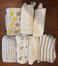 Aden And Anais Muslim Swaddle Blankets Lot of 7 Baby Blanket