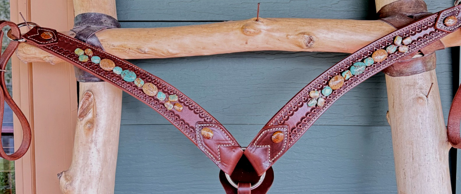 GENUINE Turquoise and Jasper Tack Set New Custom Designed