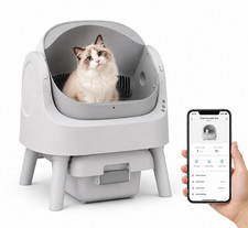 Open-Top Self Cleaning Cat Litter Box with Trash bags and Mat