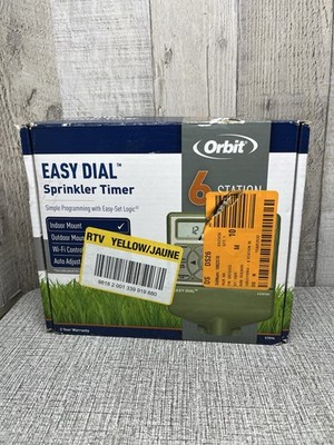 ORBIT 6 Station Sprinkler Control Center Easy Dial Lawn Program Timer 57596