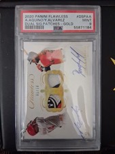 2020 Panini Flawless Yordan Alvarez/ A. Aquino Dual Sig. Patches  Gold /10 PSA 9