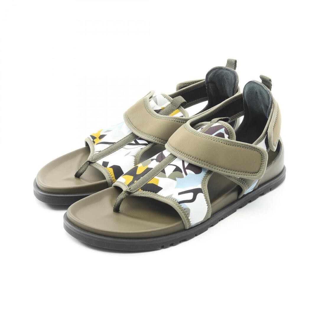 HERMES Men's Flat Shoes Giorno Sandals Slide Sandals Size 43 Khaki Logo image 10