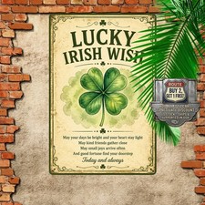 St Patricks Day Rustic Home Wall Decor Metal Tin Sign