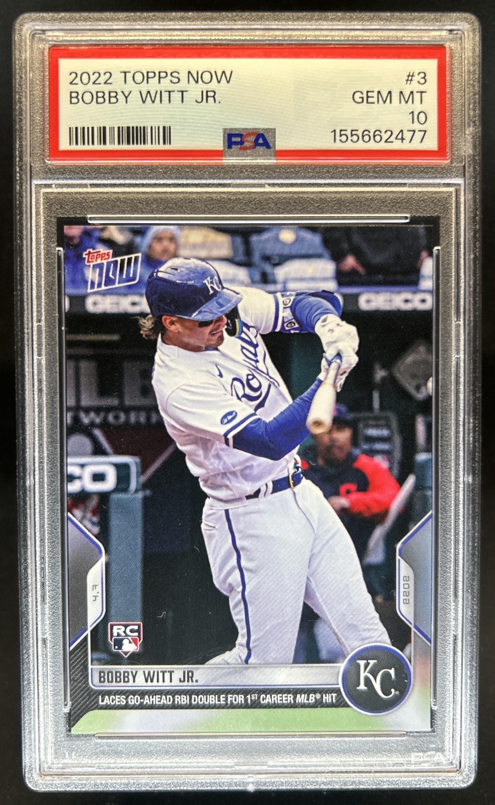 2022 Topps Now Bobby Witt Jr. Rookie RC #3 Royals PSA 10 GEM MINT