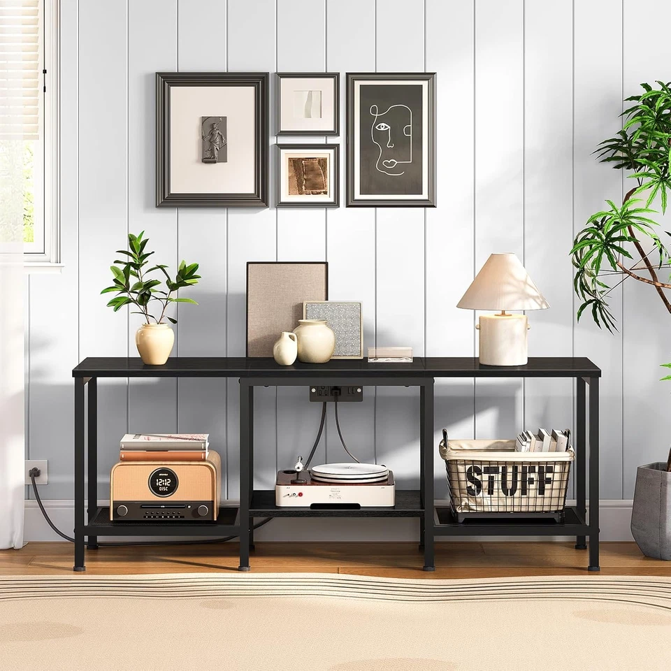 TV Stand with Charging Station to 55 Inches, LED Entertainment Center, Media TV - Image 4 of 4