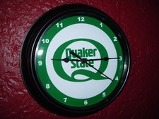 Quaker State Gas Service Station Oil Garage Man Cave Clock Advertising Sign