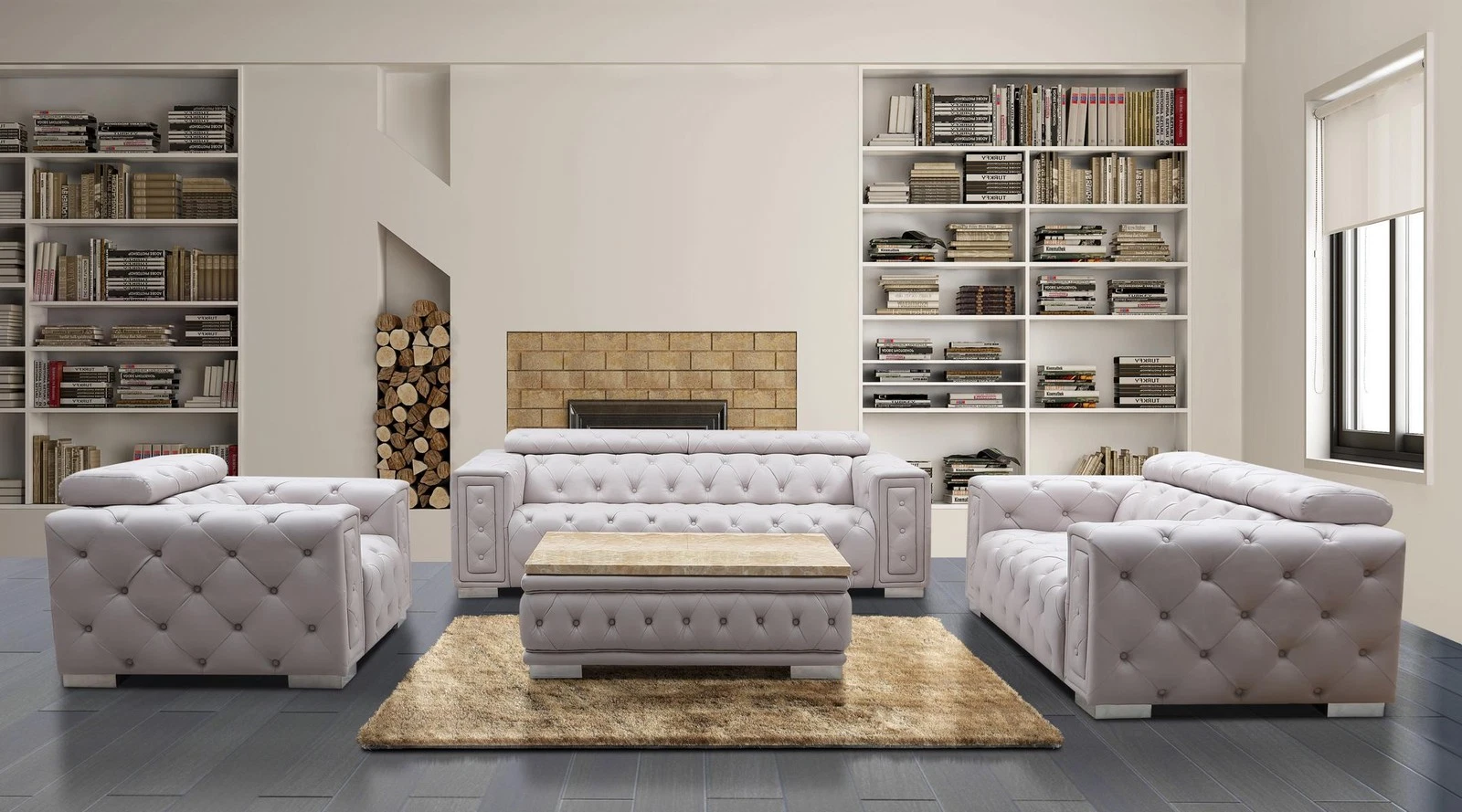 3 Seater Set 3+3 Sofa Set Design Chesterfield Couch Leather Sets New