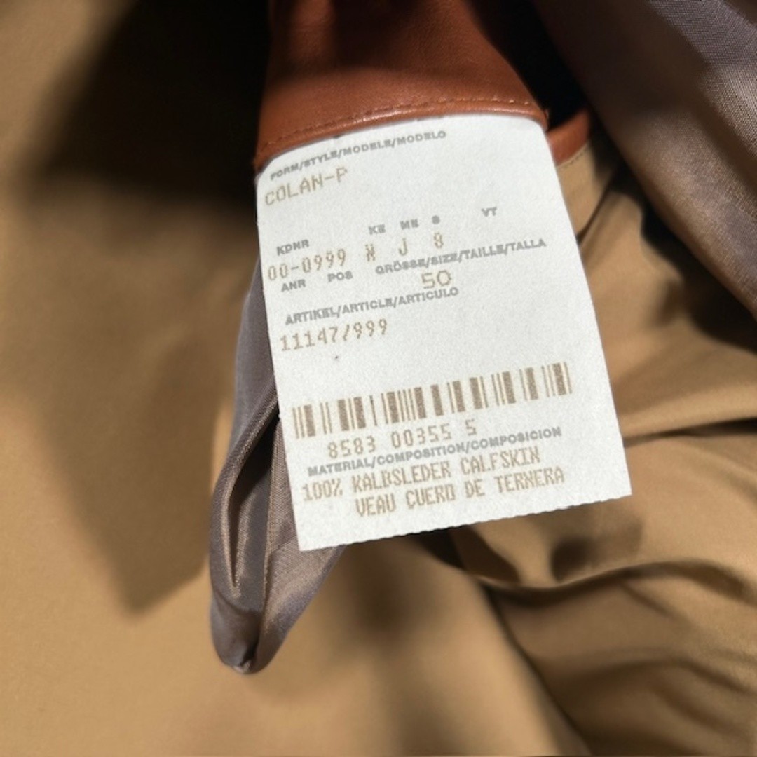 HUGO BOSS Calfskin Leather Coat With Fur Liner Brown Balmain Men's Used NE51-0 thumbnail 9