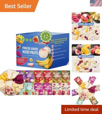 Freeze-Dried Fruit Snack Pack - 12 Convenient Single-Serve Bags, No Sugar Added