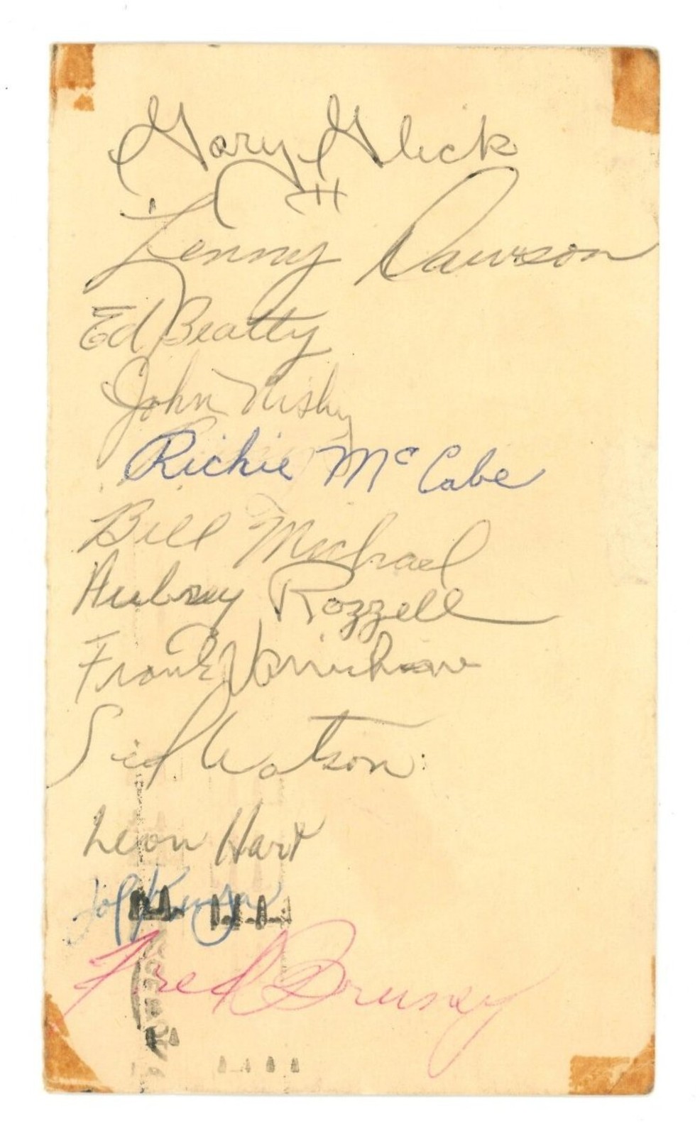 1957 Pittsburgh Steelers Team Autographed Signed GPC w/ Len Dawson Rookie Signature BAS LOA 