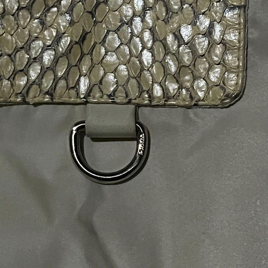 PRADA Nylon Jacket White Python-Detail Belted Out… - image 18