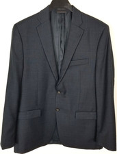 Lauren Ralph Lauren Men Wool Blazer Jacket Size 42 R Navy Plaid Sport Coat