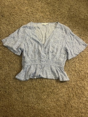 Hippie Rose Flowy V-Neck Crossover Floral Top Size Large
