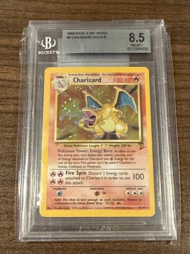 Pokemon 2000 Charizard Base Set 2 Holo Rare #4 BGS 8.5 NM-MINT+