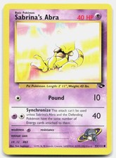 Gym Challenge Sabrina's Abra 93/132 LP Pokemon Unlimited Common Tcg Card