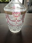 CERVE Italy Vintage Decorative Glass Cruet, Red & Gold Decanter — photo 2