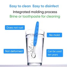 Tongue Tounge Cleaner Scraper Dental Care Oral Hygiene Mouth Kit Stainless Steel — image 4