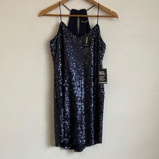 Express Midnight Blue Sequin Dress XS