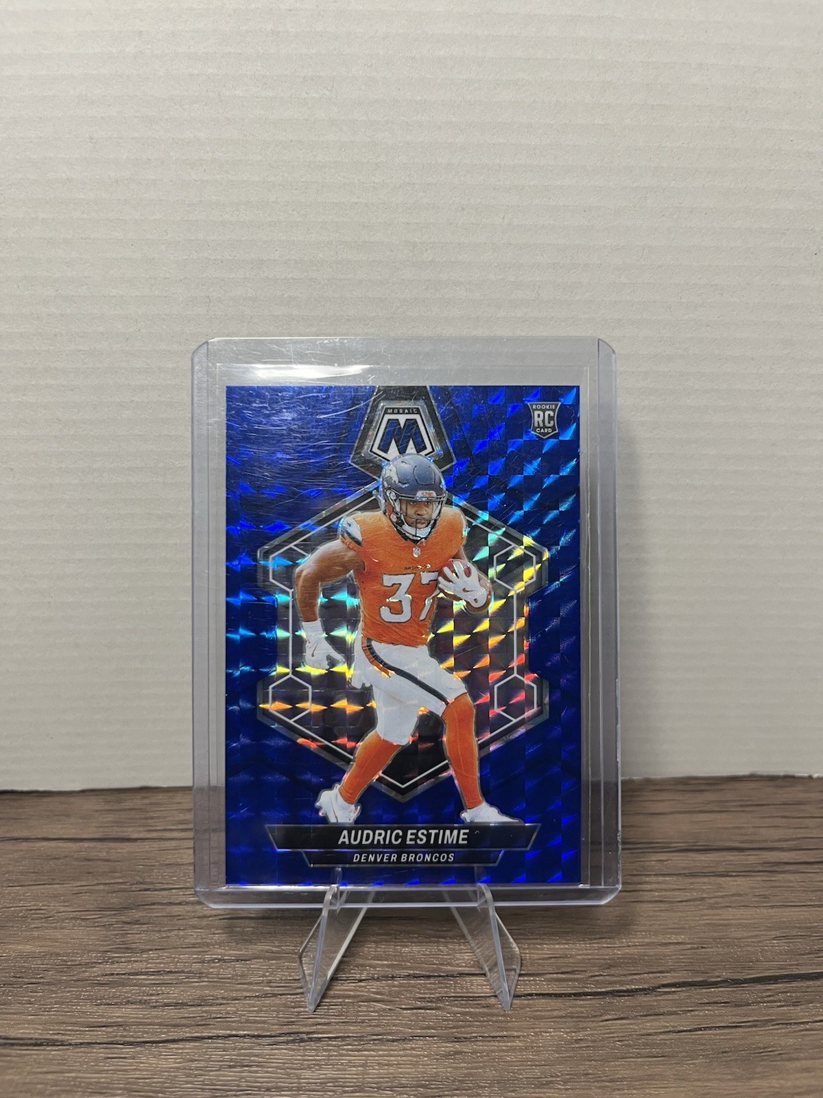 2024 Panini Mosaic - Rookies Audric Estime #392 Blue Mosaic Prizm /99 (RC)