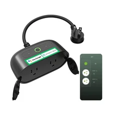 GHome Smart Outdoor Smart Plug, Smart Home Wi-Fi Outlet with 2 Sock... Fast Ship