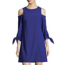 Eliza J Cold Shoulder Shift Dress in Royal Blue Size 12