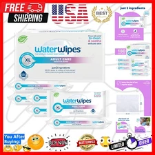 99.9% Purified Water Adult Wipes - 6 Packs of Gentle, Fragrance-Free Cleansing