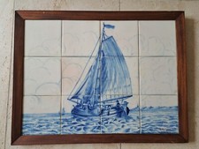 Sailboat, Tile Painting, Santa Anna Factory, Lisbon, Portugal, XX°.
