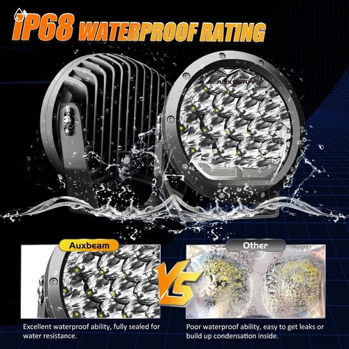 AUXBEAM 7" 180W LED Barra de Luz Vainas DRL Conducción con Cubiertas Ámbar Camioneta SUV - Imagen 4 de 12