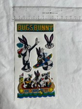 Vintage 1980 s Warner Bros Bugs Bunny Looney Tunes Cartoons Puffy Sticker Sheet