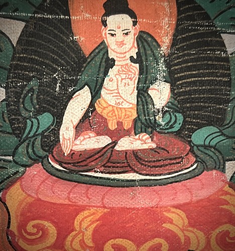 ANTIKE TIBETISCHE BUDDHISTISCHE THANGKA BLAU MAHAKALA TANTRISCHE BUDDHISTISCHE BESCHÜTZERGOTTHEIT - Bild 11 von 18