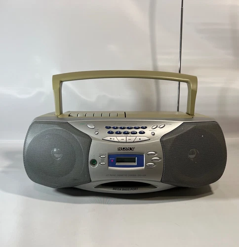 Vtg Sony Cassette Radio CD Mega Bass Boom Box CFD-S26 Tested Read