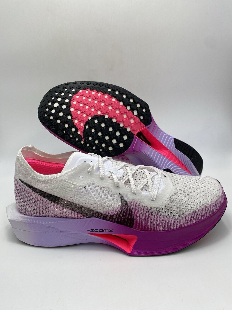 Nike ZoomX VaporFly Next% 3 in White Vivid Purple - Size 7.5