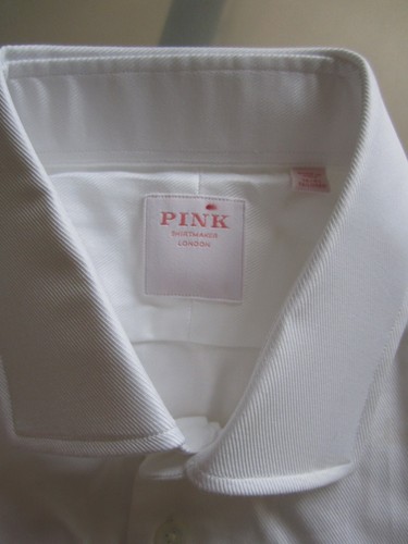 New PINK SHIRTMAKER London White Cotton Dress Shirt Tailored Fit Men’s 16 - Picture 4 of 9