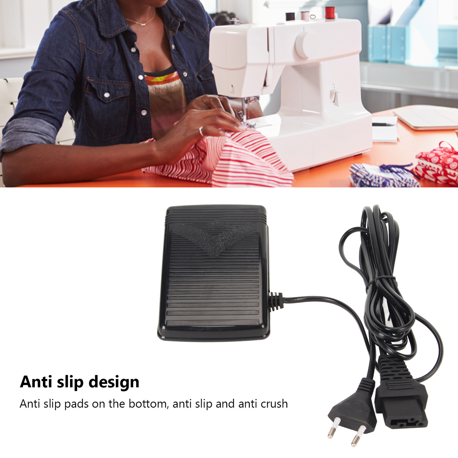 Sewing Machine Foot Switch Anti Slip Sewing Machine Pedal With 6.6ft