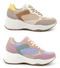 IGI & CO 56648 P/E scarpe donna pelle camoscio sneakers casual zeppa lacci