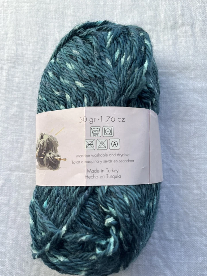 LOTE de 5 FIBRAS MIXTAS GALA Verde Oscuro Negro Cinta Moteada 1.76oz AcryPolyNylon Foto 3 de 4