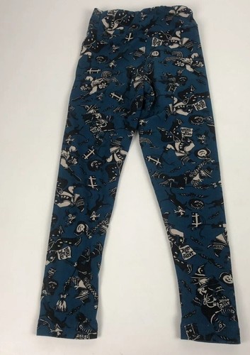 Lularoe Kids Halloween Trick Treat Teal Black Pumpkin Scarecrow Dog Pirate S/M - Picture 3 of 12