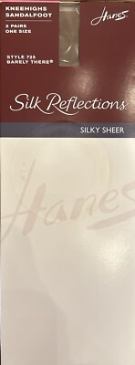 Kneehighs HANES Silk Reflections Silky Sheer Sandalfoot ''Barely There'' 725