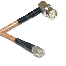 RG400 Silver BNC MALE ANGLE to SMA MALE Coax RF Cable USA Lot