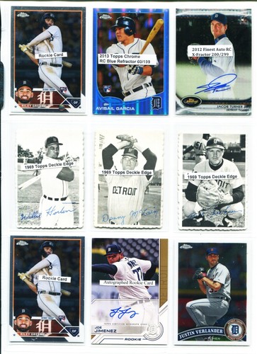 Tigers, Riley Greene, Cabrera, Verlander, Rondon, Ordonez Rookie 216 Card Lot #A