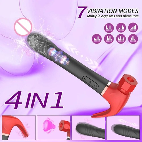 G Spot Vibrator Sucking Hammer Wand Sucker Vaginal Massage Dildo Adult Sex Toy - Picture 2 of 18