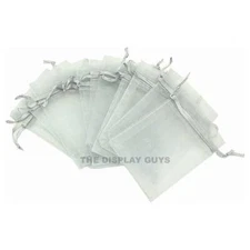 100 pcs Sheer Organza Drawstring Gift Bags, Jewelry, Wedding, Party Favor Pouch