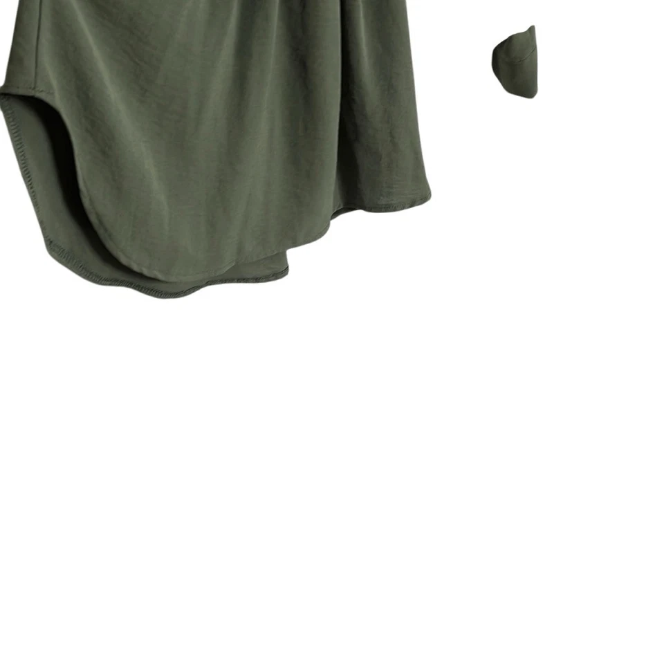 Boohoo Long Sleeve Elastic Waistband Tunic Pullover Blouse Top Green Size 2 - Image 4 of 4