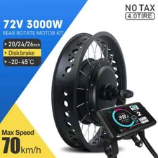 Snow Fat Bike E-bike Conversion Kit 72V 3000W Rear Rotate Hub Motor Wheel