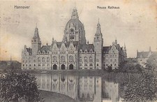 A139 Germany 1913 Hannover Neues Rathaus Town Hall vintage postcard