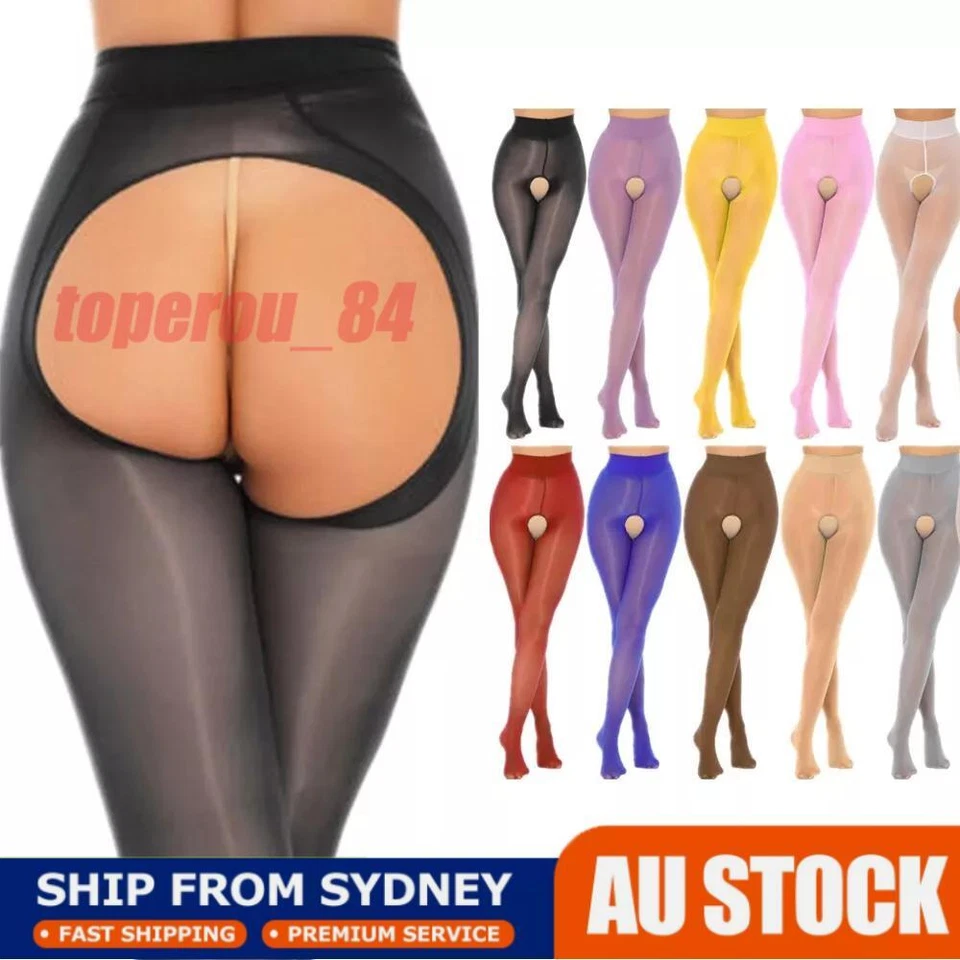 Women Sexy Crotchless Pantyhose See-through Tights Elastic Waistband Stocking