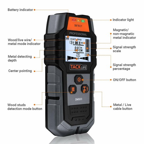Tacklife Nietenfinder Wandscanner, 4 in 1 Center Funding elektronischer Wanddetektor - Bild 6 von 9